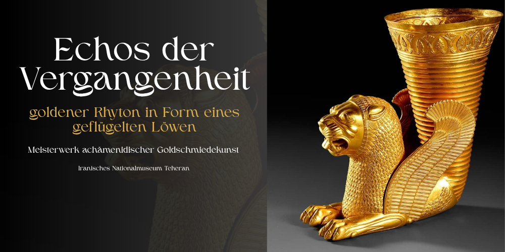 Echos der Vergangenheit: goldener Rhyton in Form eines geflügelten Löwen